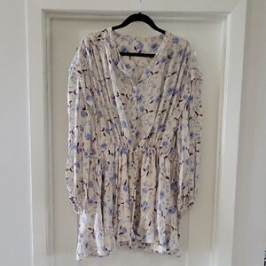Free People Floral Long Sleeve Dress M